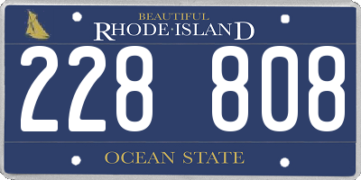 RI license plate 228808
