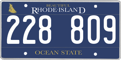 RI license plate 228809