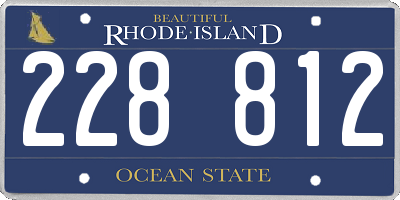 RI license plate 228812