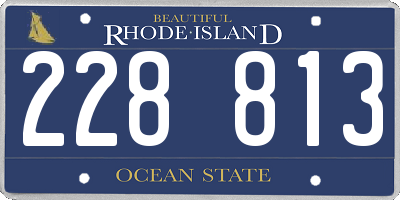 RI license plate 228813