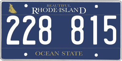 RI license plate 228815