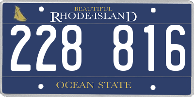 RI license plate 228816