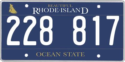 RI license plate 228817