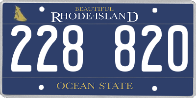 RI license plate 228820