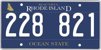 RI license plate 228821