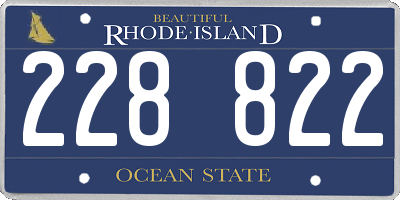 RI license plate 228822