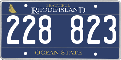 RI license plate 228823
