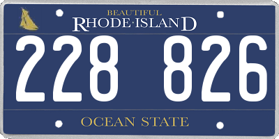 RI license plate 228826