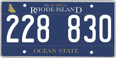 RI license plate 228830