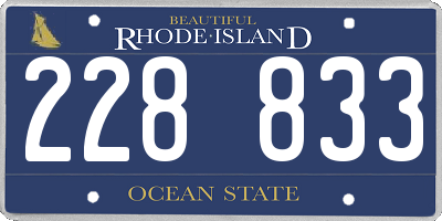 RI license plate 228833