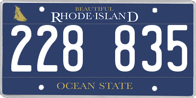 RI license plate 228835