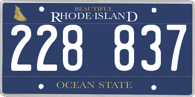 RI license plate 228837