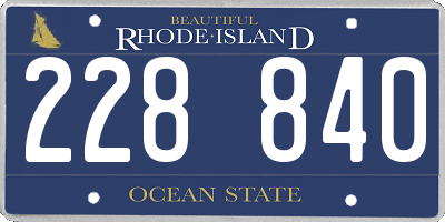 RI license plate 228840