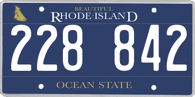 RI license plate 228842