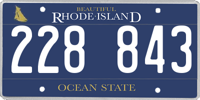 RI license plate 228843