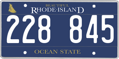 RI license plate 228845