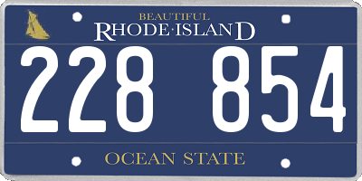 RI license plate 228854