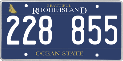 RI license plate 228855