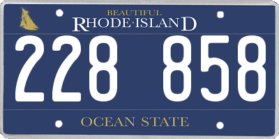 RI license plate 228858
