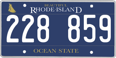 RI license plate 228859