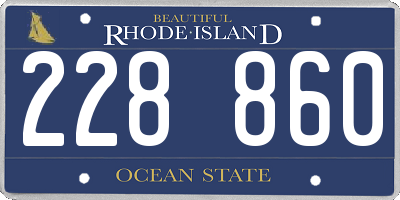 RI license plate 228860