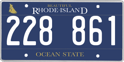 RI license plate 228861