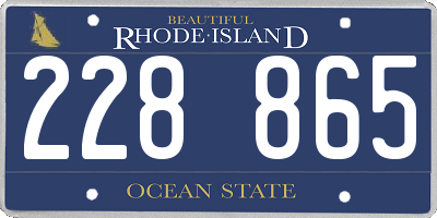 RI license plate 228865