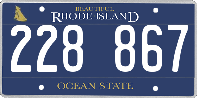 RI license plate 228867