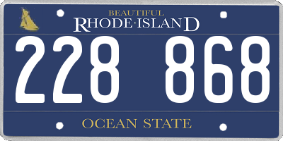 RI license plate 228868