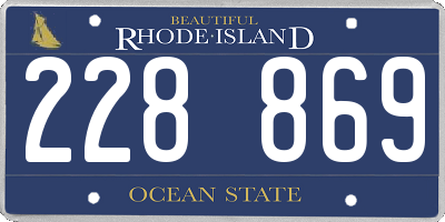 RI license plate 228869