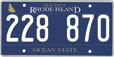 RI license plate 228870
