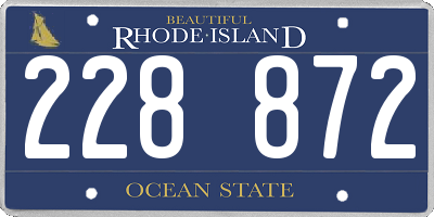RI license plate 228872