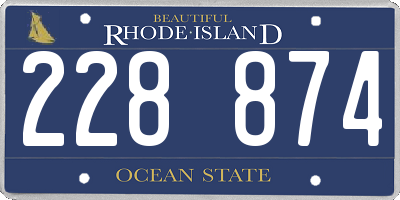 RI license plate 228874