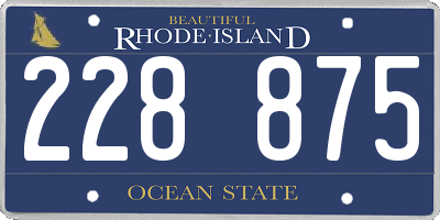 RI license plate 228875
