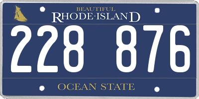 RI license plate 228876