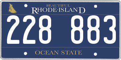 RI license plate 228883