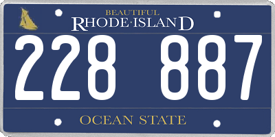 RI license plate 228887