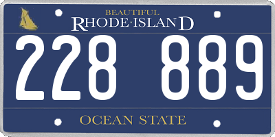 RI license plate 228889