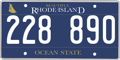RI license plate 228890