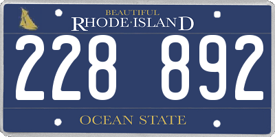 RI license plate 228892
