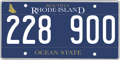 RI license plate 228900