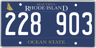 RI license plate 228903