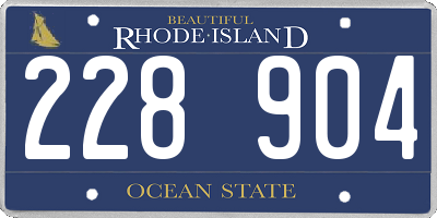 RI license plate 228904