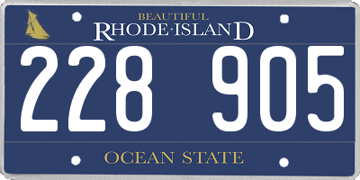 RI license plate 228905