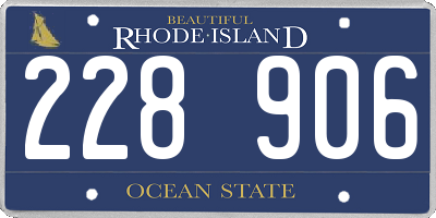 RI license plate 228906