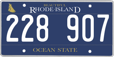 RI license plate 228907