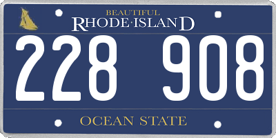 RI license plate 228908