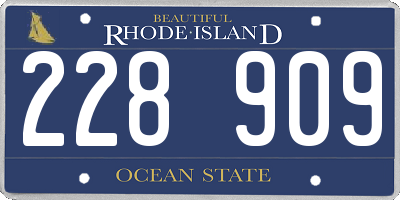 RI license plate 228909