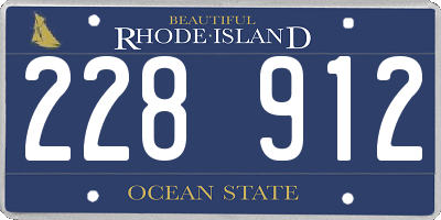 RI license plate 228912