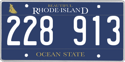 RI license plate 228913